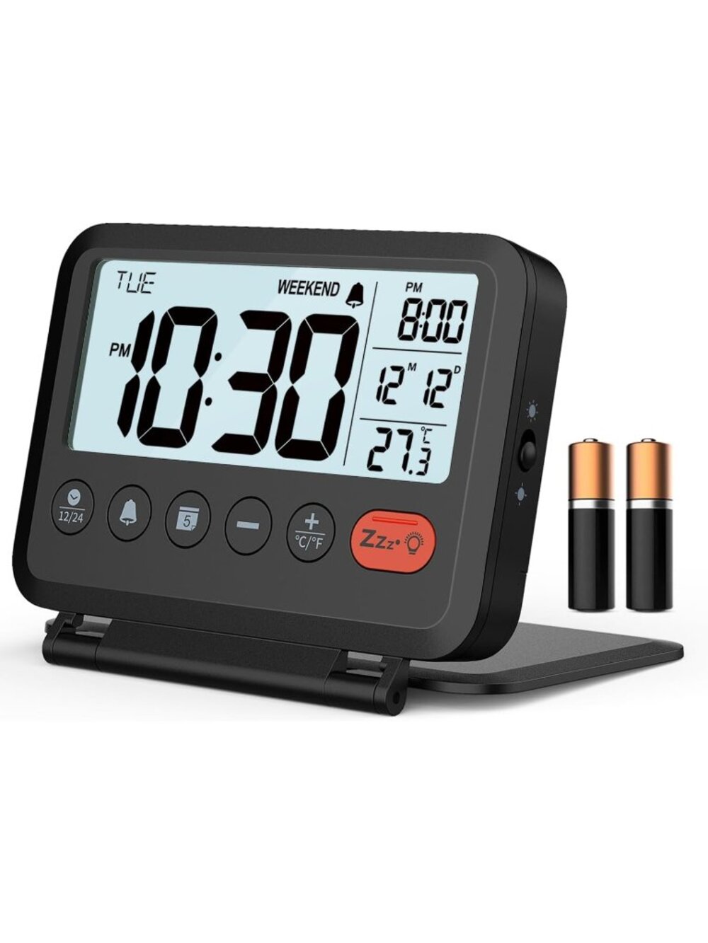 New Digital Travel Alarm Clock, Battery Operated Bedroom Clock